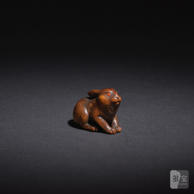 木彫根付 兎 銘「一山」 19世紀 | NETSUKE EN BOIS REPRÉSENTANT UN LIÈVRE - 图5